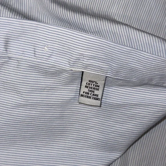 Sid Mashburn Long Sleeve Button Up Shirt Men's Small White Blue Striped Pocket - Picture 8 of 8